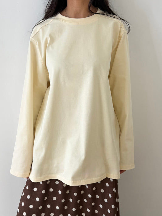 Haut Manche Longue Oversize 100% Coton Premium - Col rond