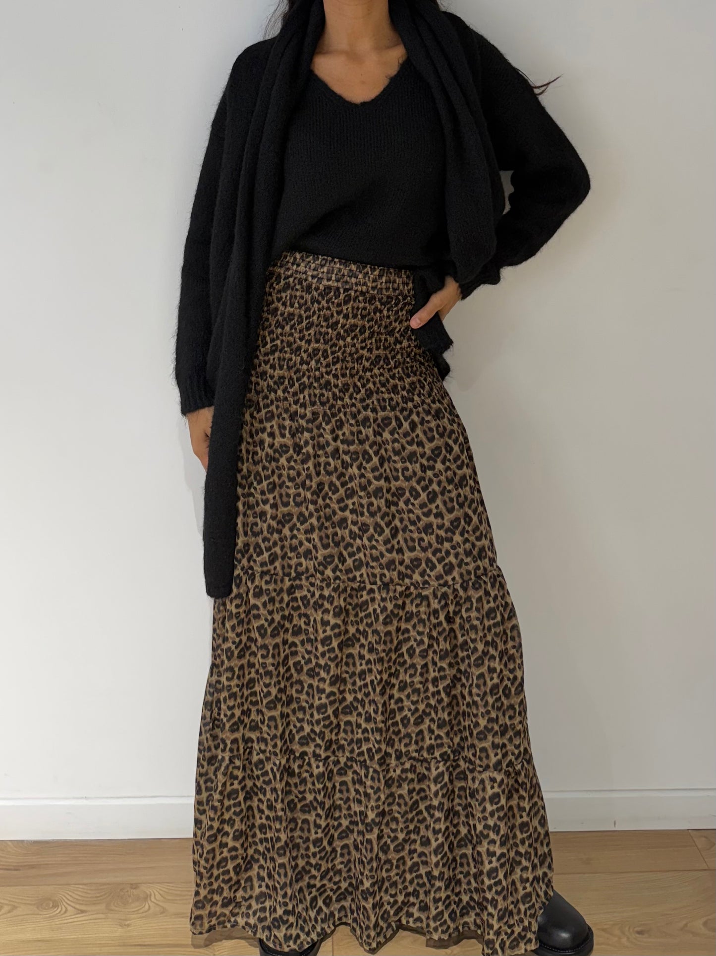 Jupe Léopard Smockée