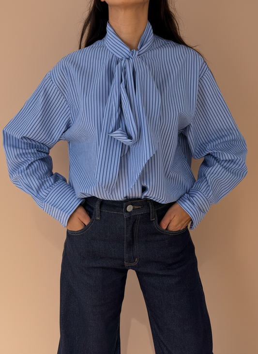Chemise rayer à noeud