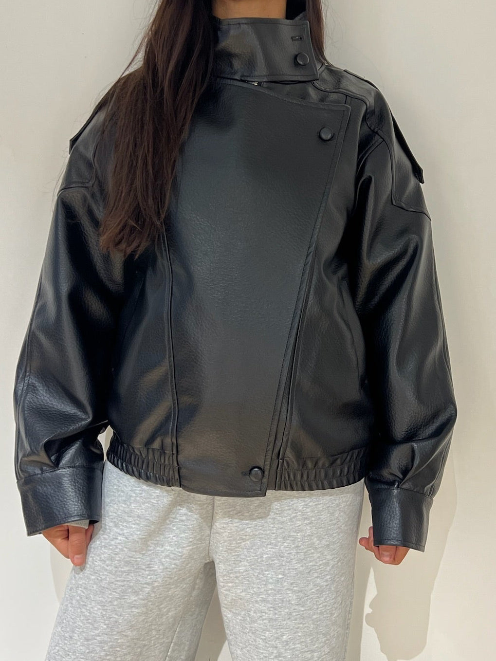 Veste effet cuir oversize femme look rock chic Zaza Kata Paris