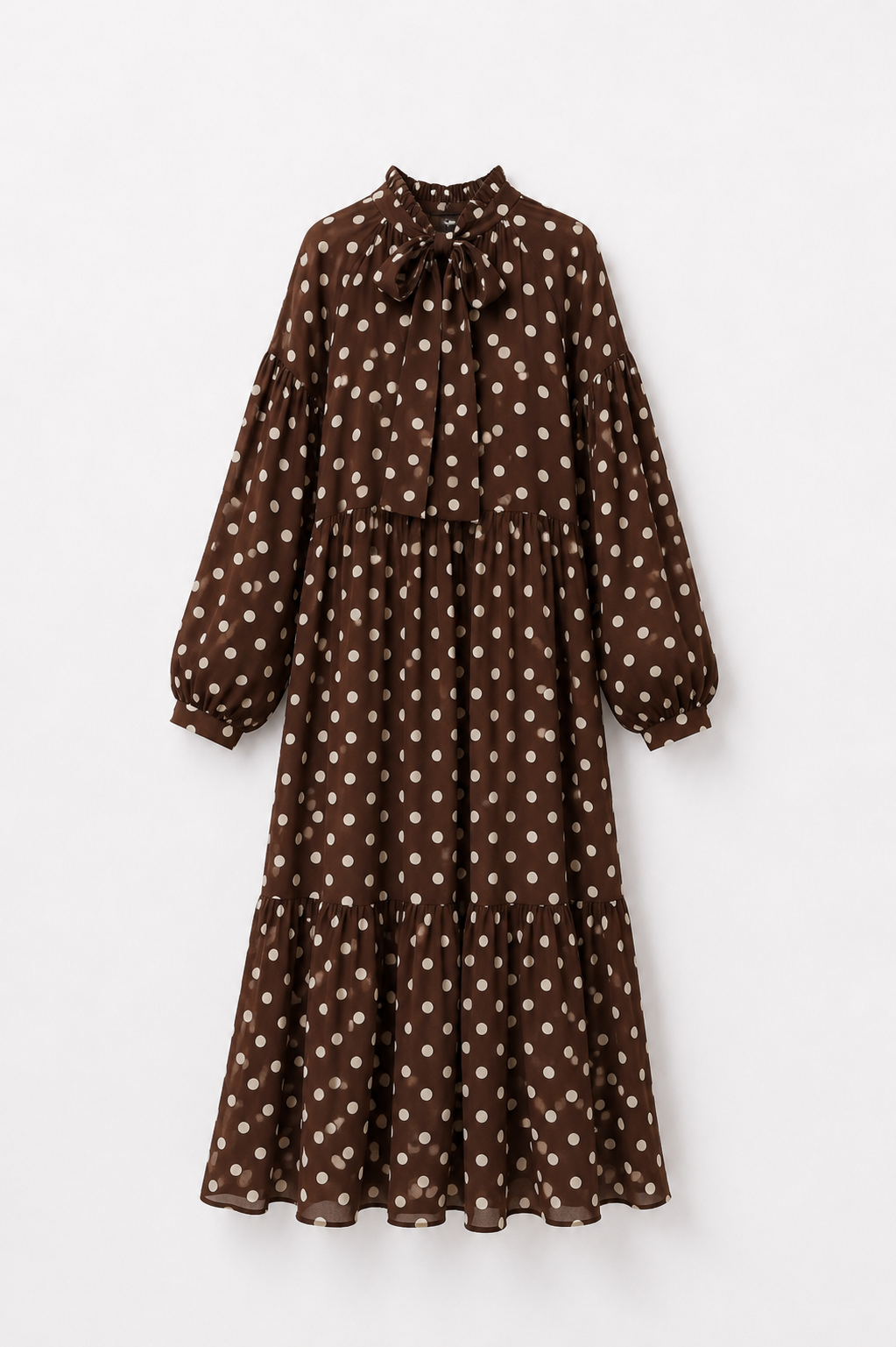 Robe Longue à Pois Fluide