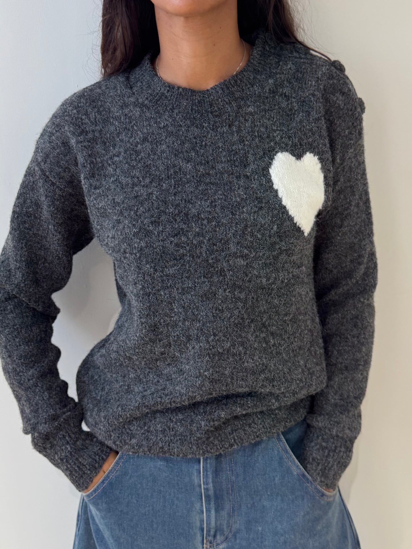 Pull cœur en Laine mélangé