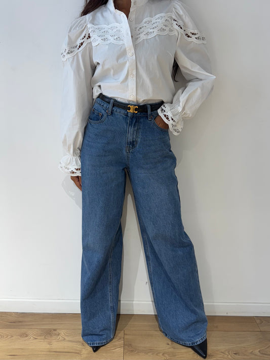 Jean large bleu