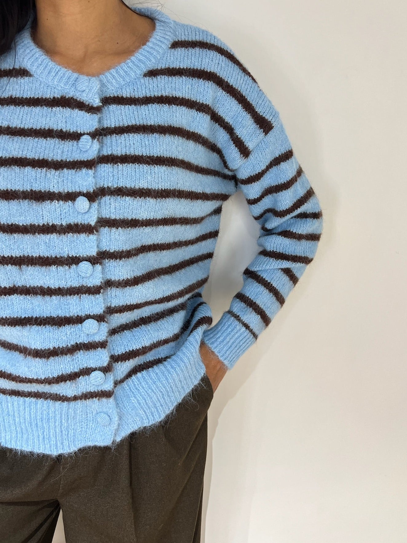 Cardigan rayé - 2 Coloris