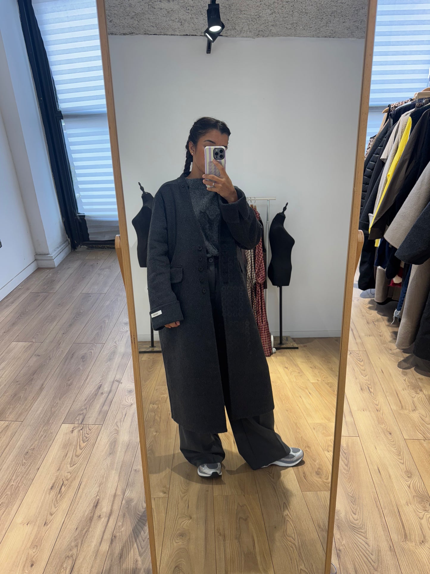 MANTEAU+ ÉCHARPE FAIT MAIN EN LAINE MÉLANGÉE 2- Coloris