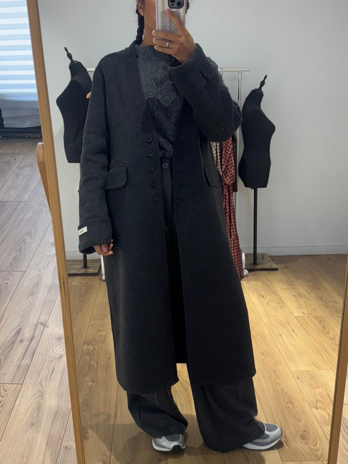 MANTEAU+ ÉCHARPE FAIT MAIN EN LAINE MÉLANGÉE 2- Coloris