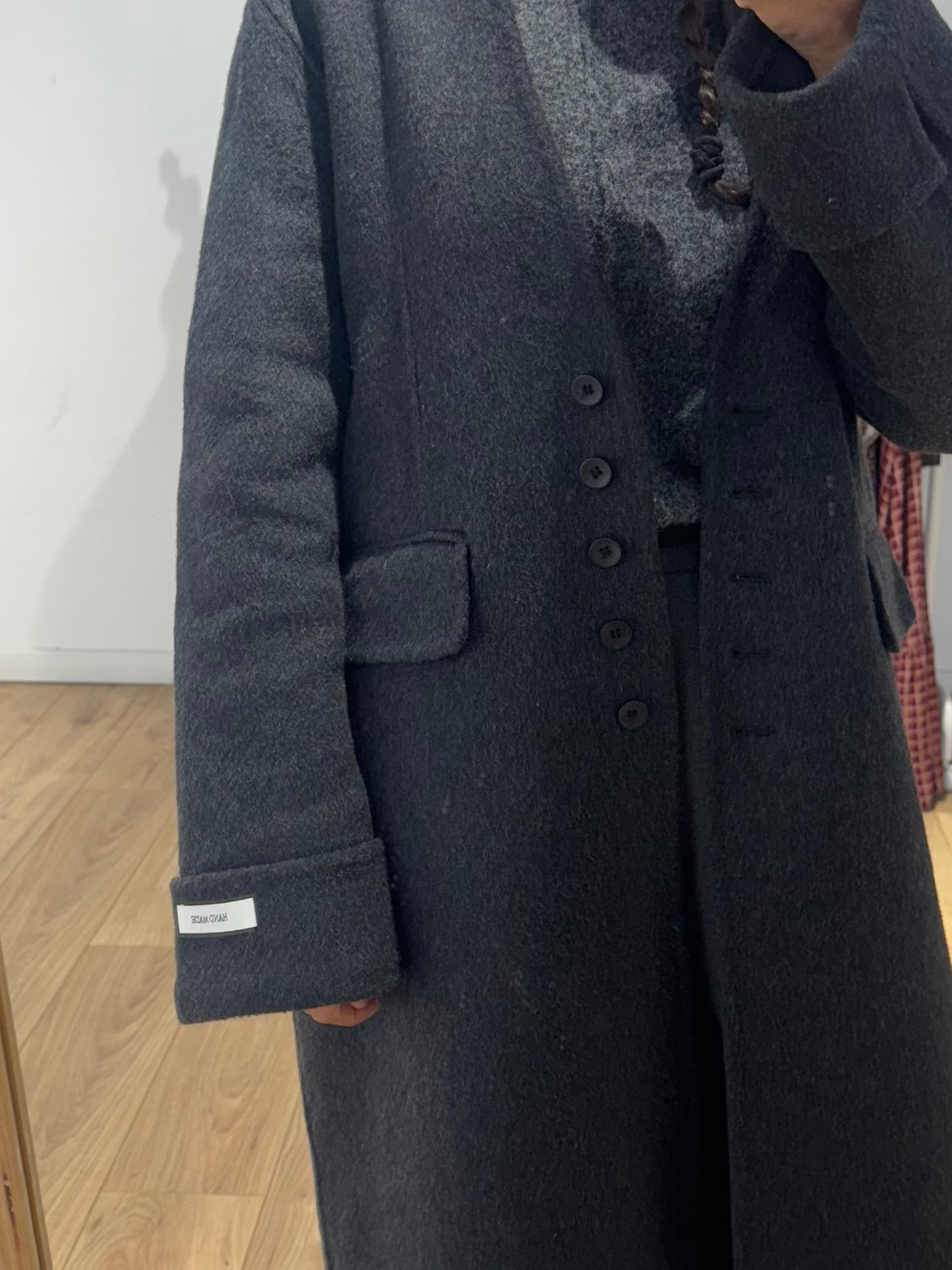 MANTEAU+ ÉCHARPE FAIT MAIN EN LAINE MÉLANGÉE 2- Coloris