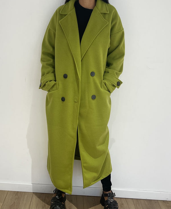 Manteau Long Femme En Double Soie Shanghai Tang - Tissu Bleu Royal - Taille L - Neuf Sans étiquettes