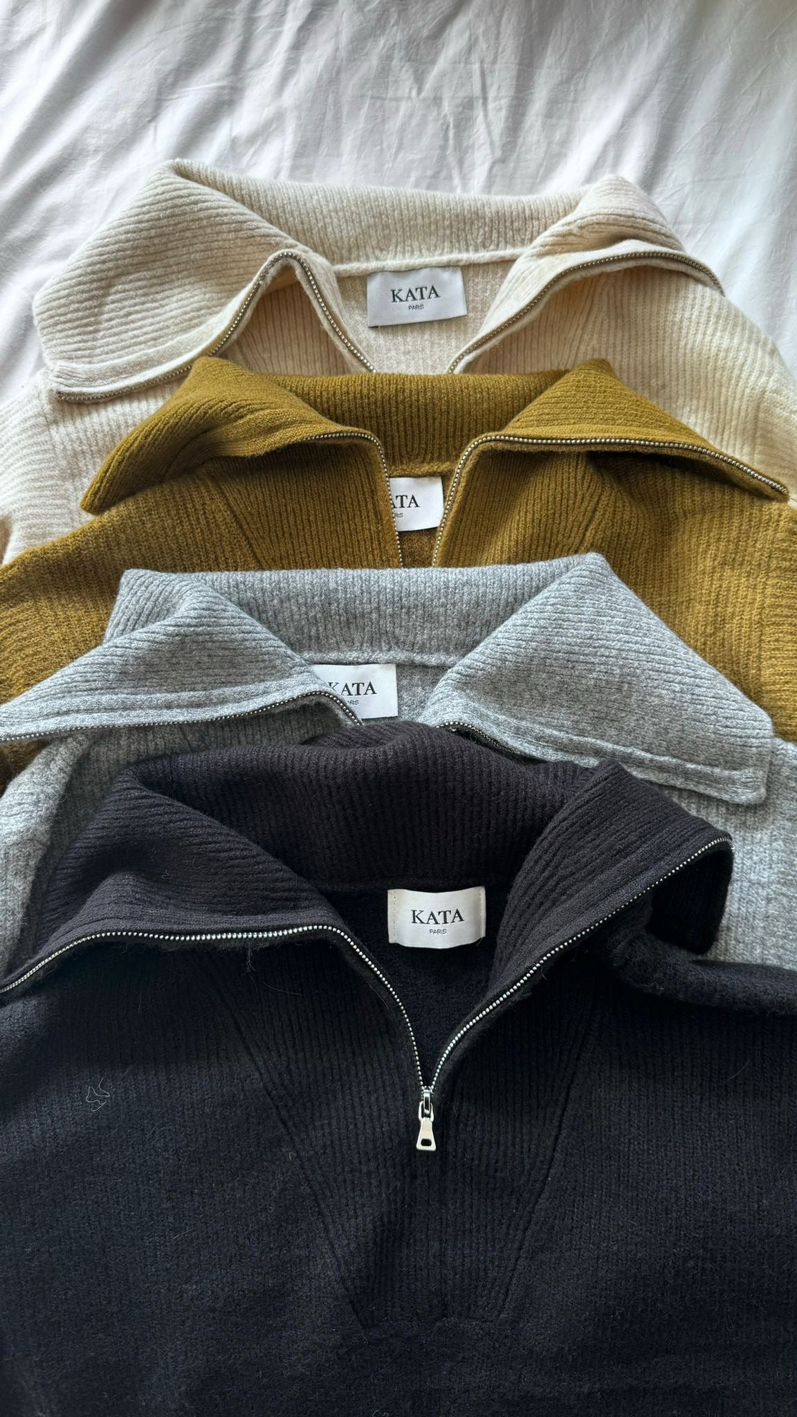 Variété de pulls à col montant en tricot côtelé pour femme