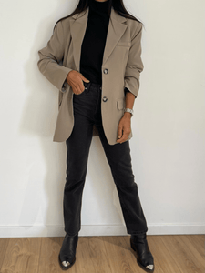 Blazer Oversize Beige Taille M/L pour Femme