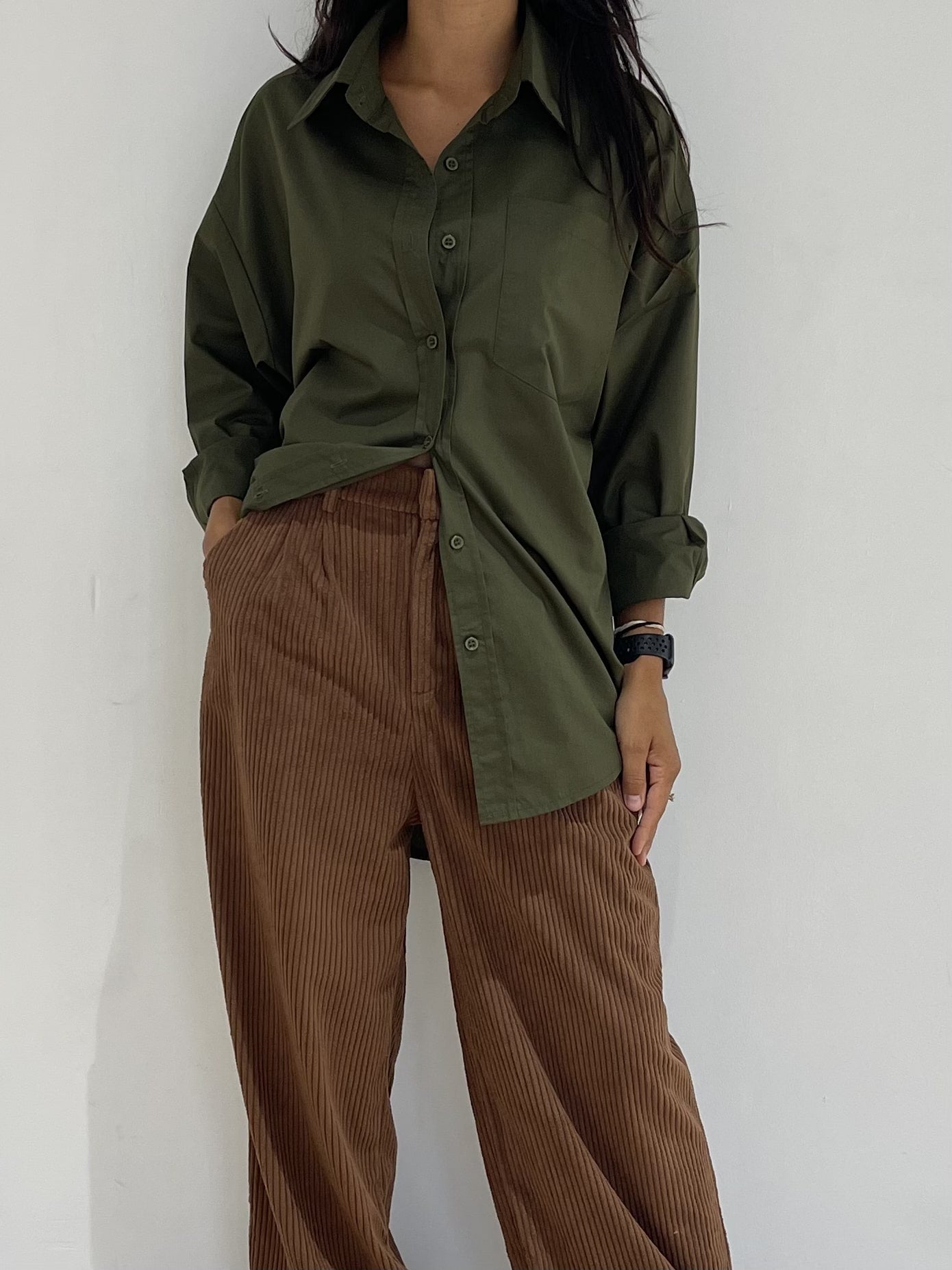 Chemise Basic kaki Mini Maxi décontractée de KataParis