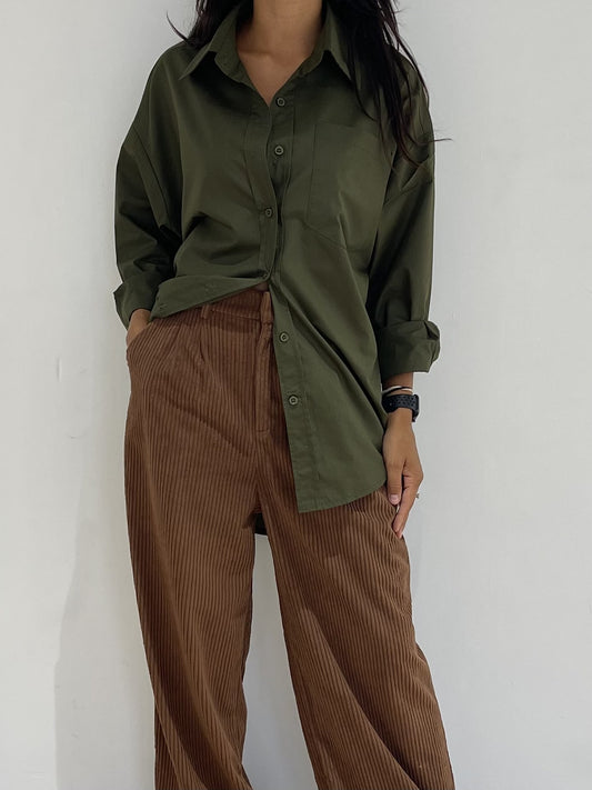 Chemise Basic kaki Mini Maxi décontractée de KataParis
