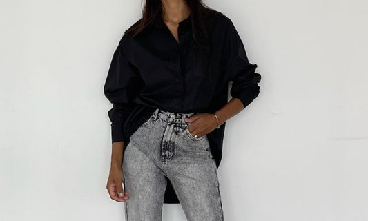 Chemise Basic noire Mini Maxi