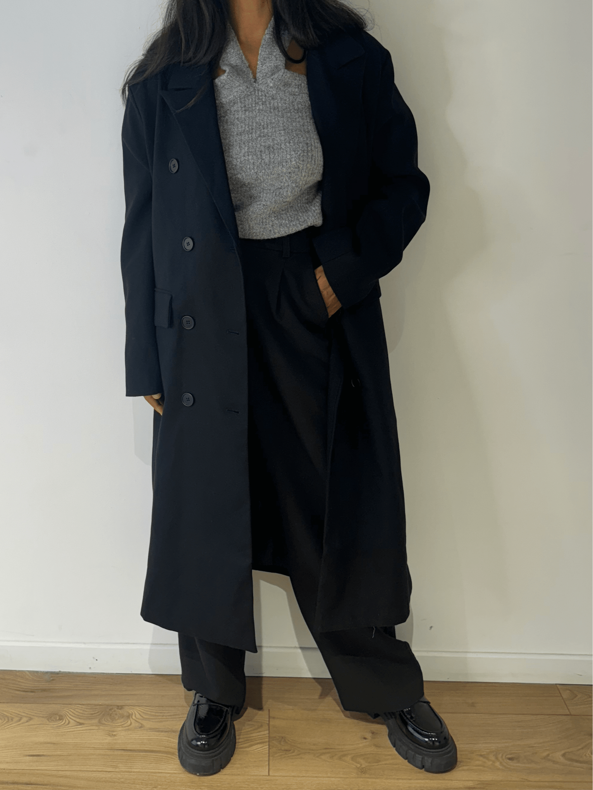 Black Coat Manteau Laine Oversize Manteau Oversize Look Manteau