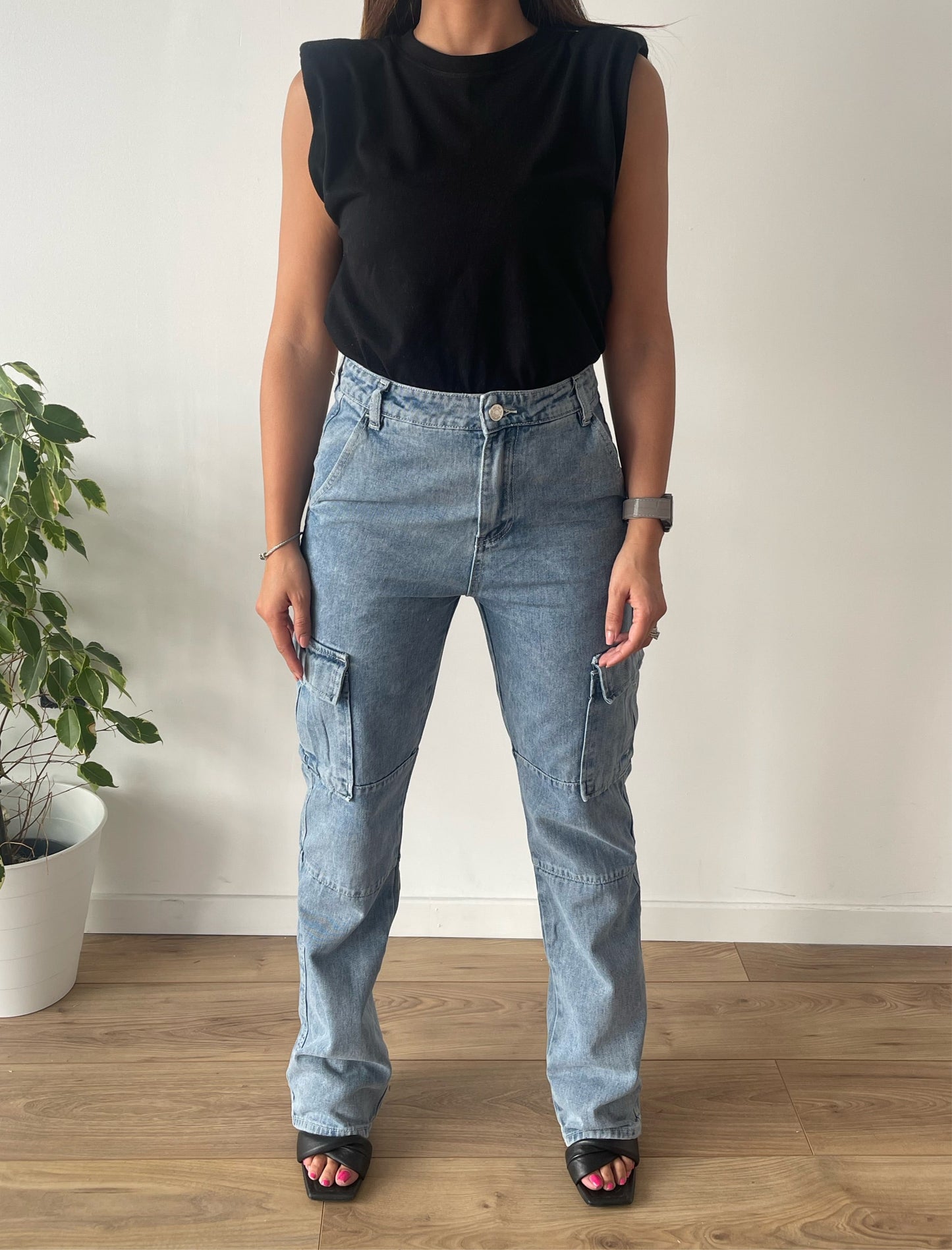 Style décontracté avec pantalon cargo denim léger pour femme