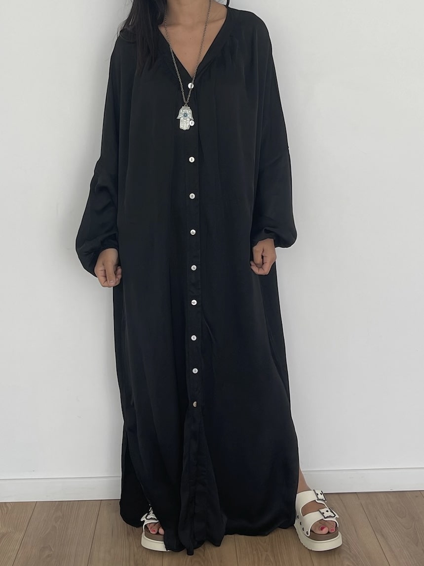 Robe Kimono en Soie Noire Élégante pour Toutes Occasions