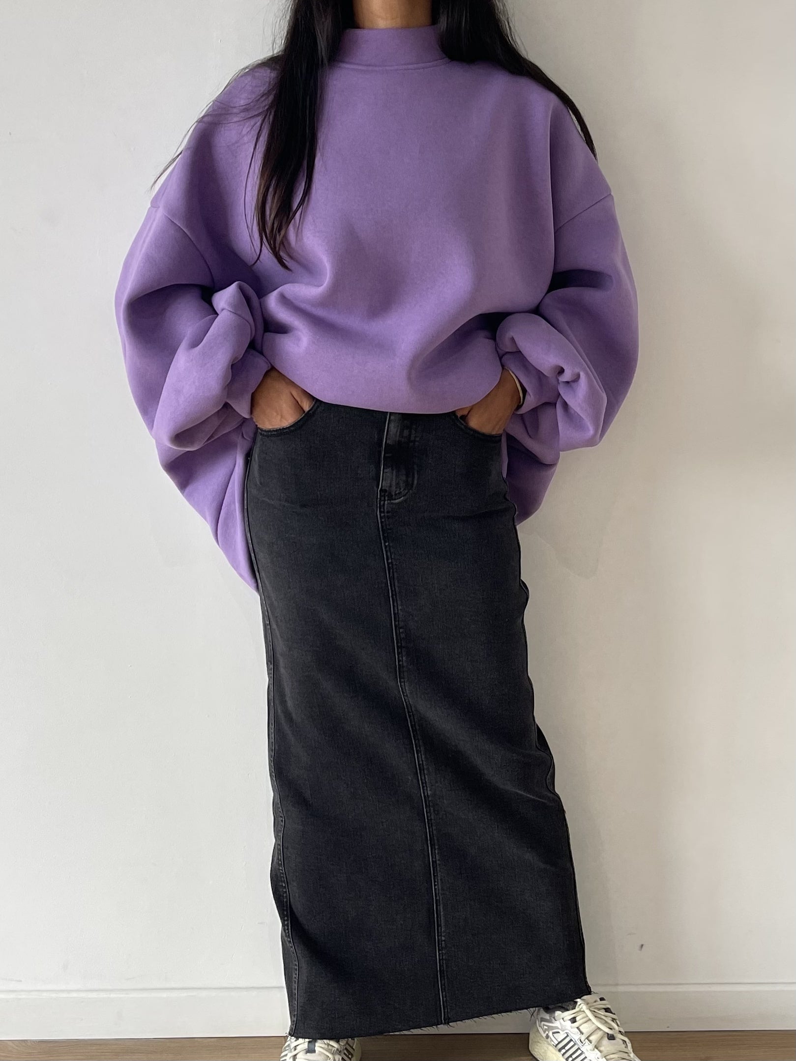 Sweat violet oversize tendance pour style urbain affirmé