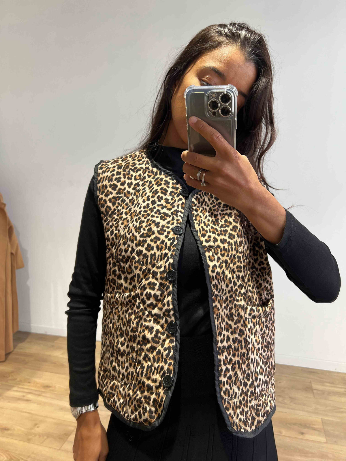 GORGLITTER Gilet léopard pour femme - Sans manches - Léger GORGLITTER Gilet léopard pour femme - Sans manches - Léger