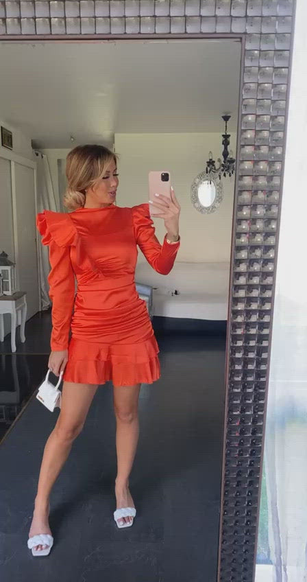 L’étoile Robe Satin Orange