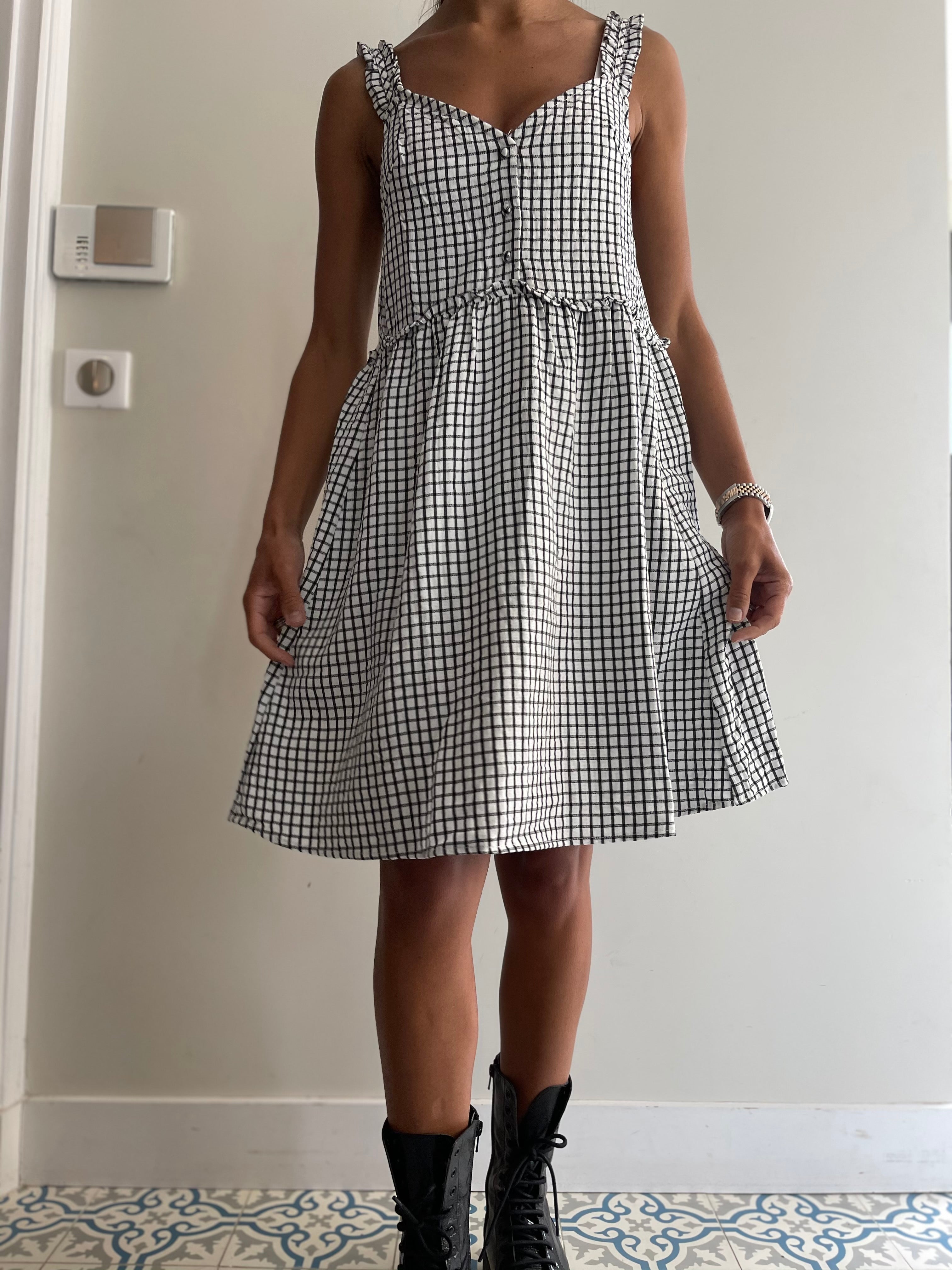 Robe à carreaux 100% coton -2 coloris-
